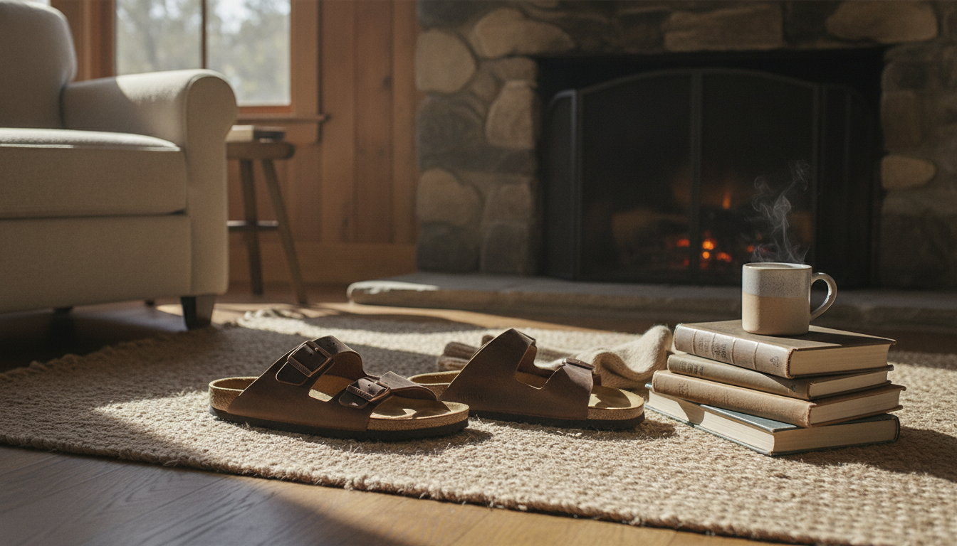 Birkenstock Men’s Brown Slippers for All-Day Support
