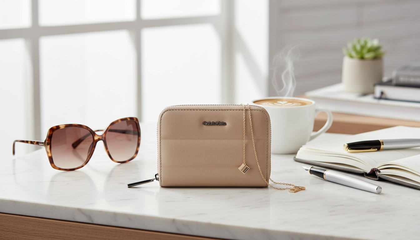Calvin Klein Pink Faux Leather Wallet for Daily Carry