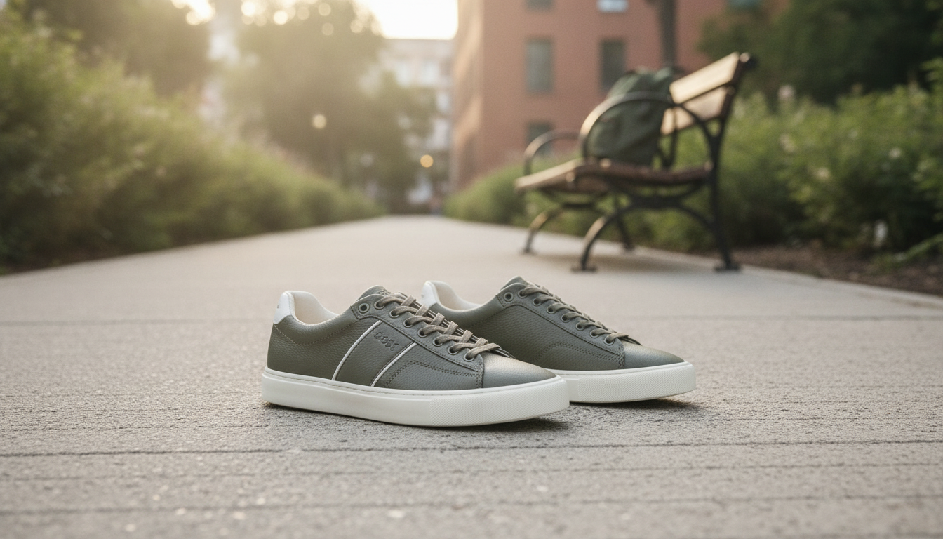 Boss Leather Sneakers: Rubber-Sole Grip, Clean Style
