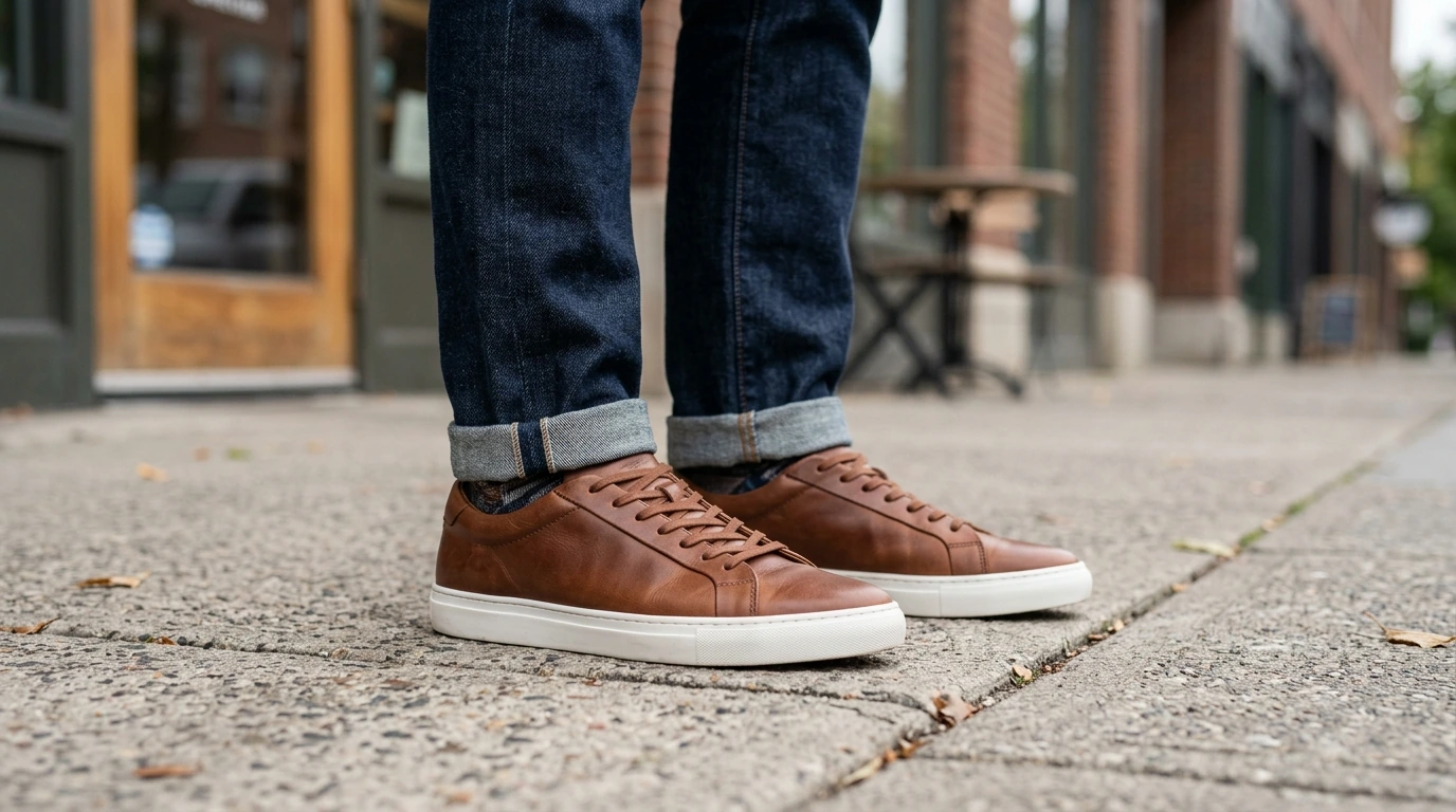 Vans Men’s Brown Leather Sneakers: Clean Daily Style